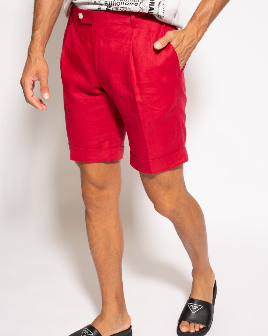 Linen Shorts - Red