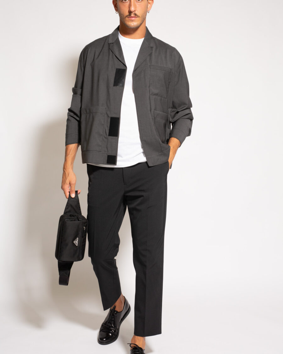 Patch-Pocket Single-Breasted Jacket