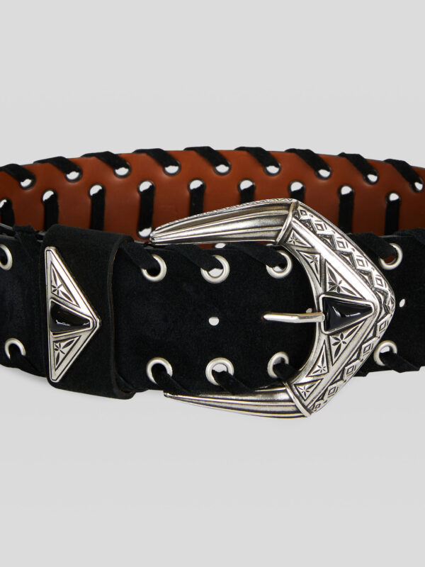 SUEDE BELT WITH THREADING