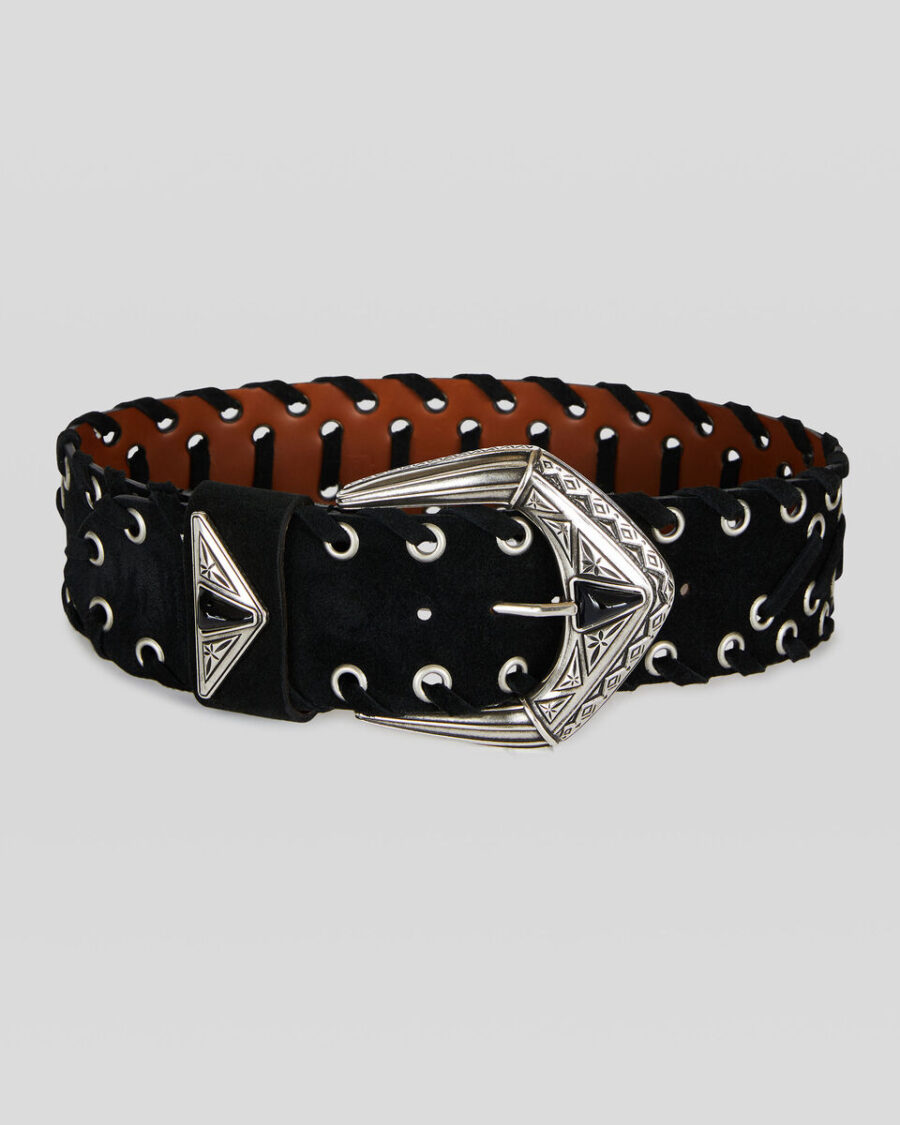 SUEDE BELT WITH THREADING