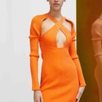 TWIST DETAIL KNITTED MIDI DRESS