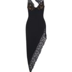 ASYMMETRIC LACE TRIM DRESS