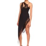 ASYMMETRIC LACE TRIM DRESS