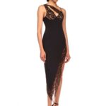 ASYMMETRIC LACE TRIM DRESS