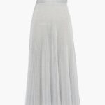 LUREX SUNRAY PLEATED MIDI SKIRT