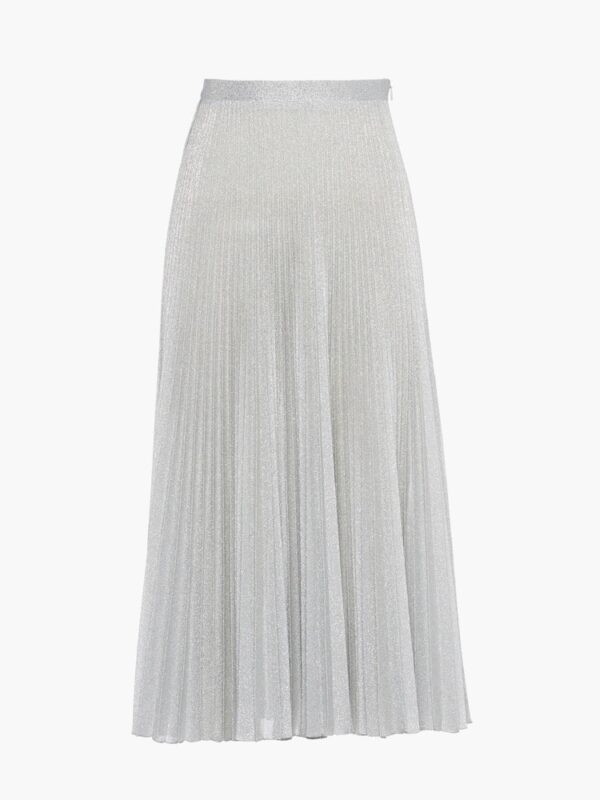 LUREX SUNRAY PLEATED MIDI SKIRT