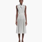 LUREX SUNRAY PLEATED MIDI SKIRT