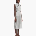 LUREX SUNRAY PLEATED MIDI SKIRT