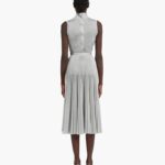 LUREX SUNRAY PLEATED MIDI SKIRT