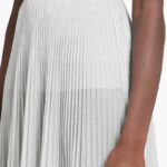 LUREX SUNRAY PLEATED MIDI SKIRT