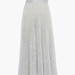 LUREX SUNRAY PLEATED MIDI SKIRT