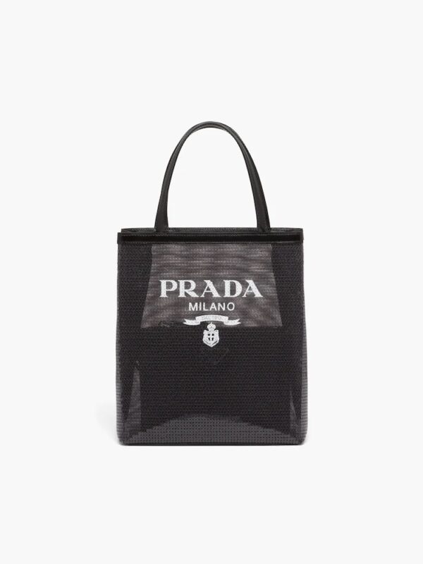 SMALL SEQUINNED MESH TOTE BAG