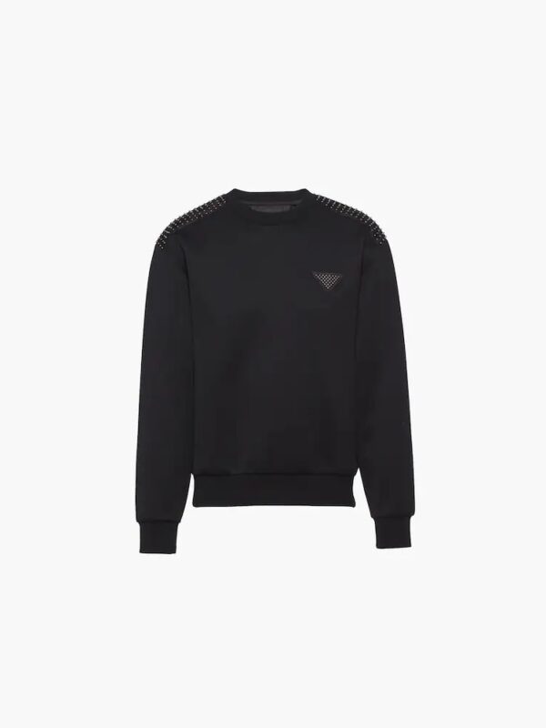STUDDED TECHNICAL COTTON SWEATSHIRT