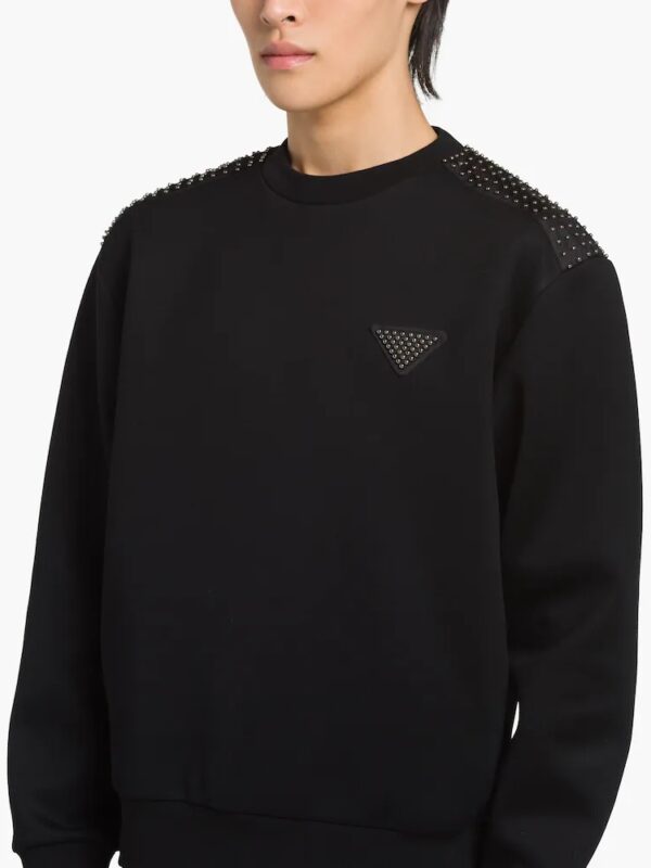 STUDDED TECHNICAL COTTON SWEATSHIRT