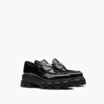 MONOLITH POINTED BRUSHED LEATHER LOAFERS