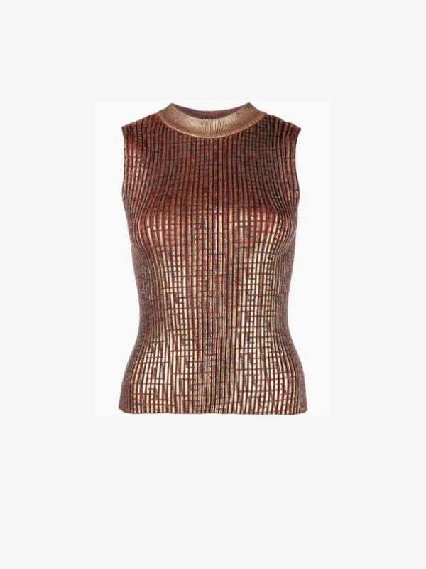 MONOGRAM METALLIC SLEEVELESS TOP
