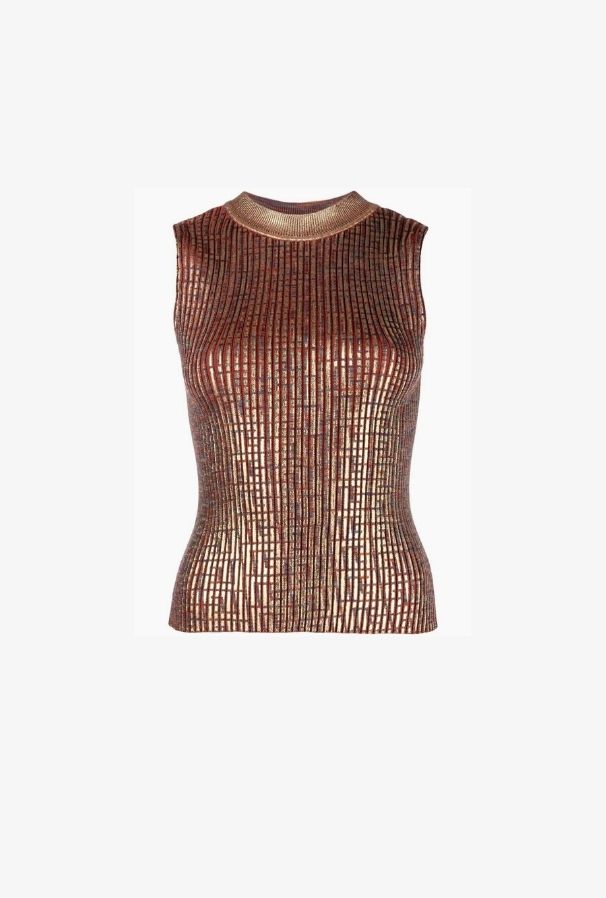 MONOGRAM METALLIC SLEEVELESS TOP