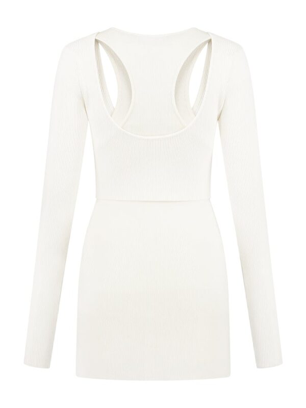KHOTA DOUBLE LAYER MINI KNITTED DRESS