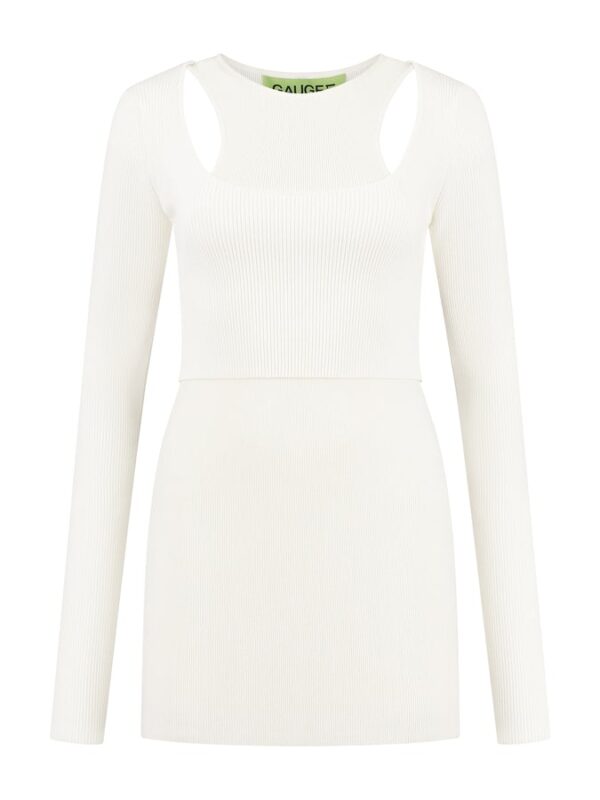 KHOTA DOUBLE LAYER MINI KNITTED DRESS