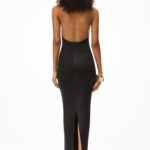 BONDED SEAM HALTER MAXI DRESS