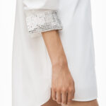 CRYSTAL CUFF OVERSIZED POPLIN SHIRT