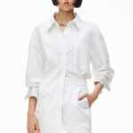 CRYSTAL CUFF OVERSIZED POPLIN SHIRT