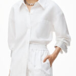 CRYSTAL CUFF OVERSIZED POPLIN SHIRT