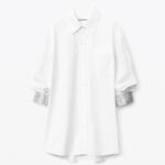 CRYSTAL CUFF OVERSIZED POPLIN SHIRT