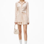 CRYSTAL STRIPE SLIM SILK SHIRT
