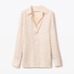 CRYSTAL STRIPE SLIM SILK SHIRT