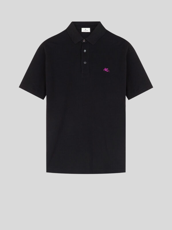 PIQUET POLO SHIRT WITH EMBROIDERED PEGASO