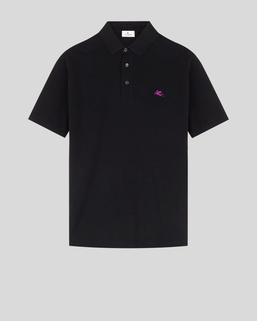 PIQUET POLO SHIRT WITH EMBROIDERED PEGASO