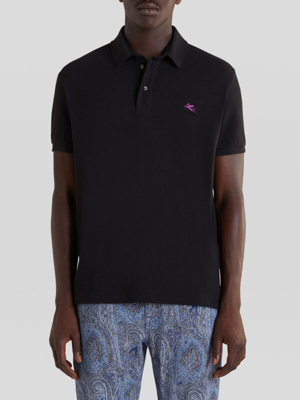 PIQUET POLO SHIRT WITH EMBROIDERED PEGASO