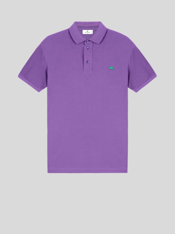 PIQUET POLO SHIRT WITH EMBROIDERED PEGASO