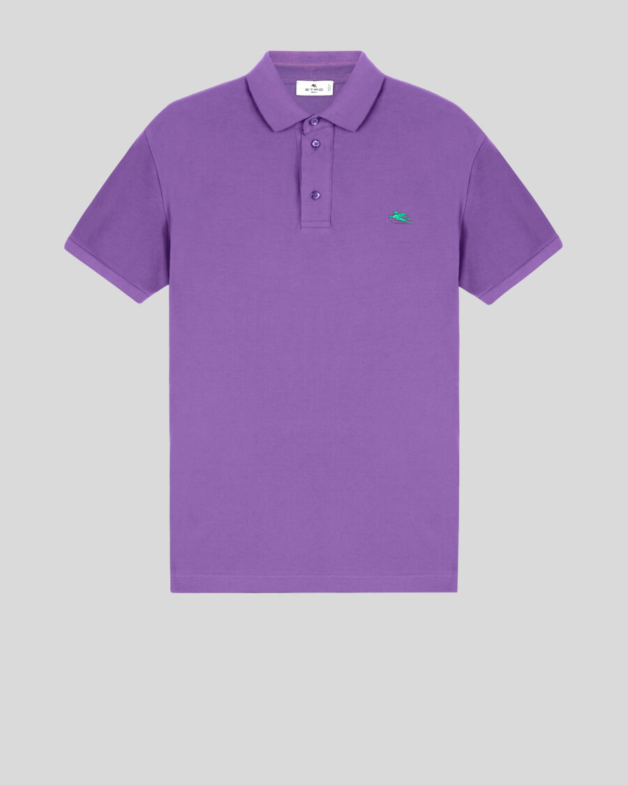 PIQUET POLO SHIRT WITH EMBROIDERED PEGASO