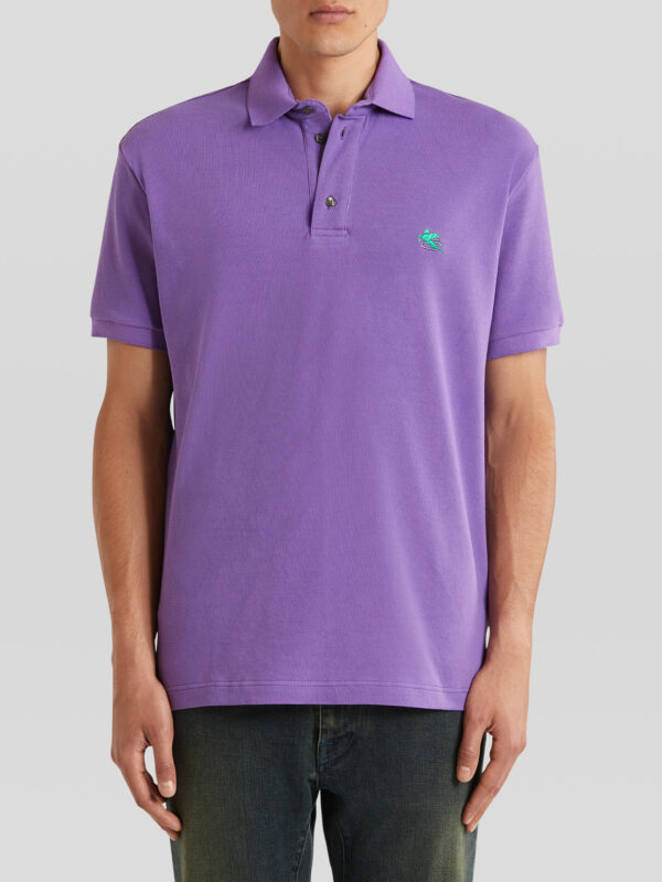 PIQUET POLO SHIRT WITH EMBROIDERED PEGASO