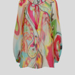 MULTI-COLOUR PRINT SILK BLOUSE