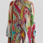 MULTI-COLOUR PRINT SILK BLOUSE