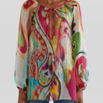 MULTI-COLOUR PRINT SILK BLOUSE
