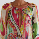 MULTI-COLOUR PRINT SILK BLOUSE