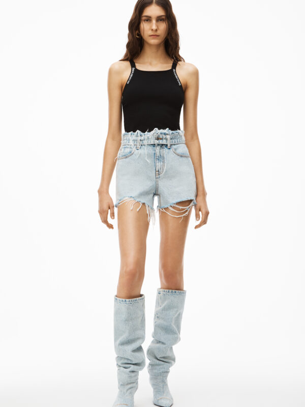 JACQUARD LOGO TANK IN STRETCH KNIT