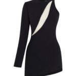ASYMMETRIC CURVED HEM MINI DRESS