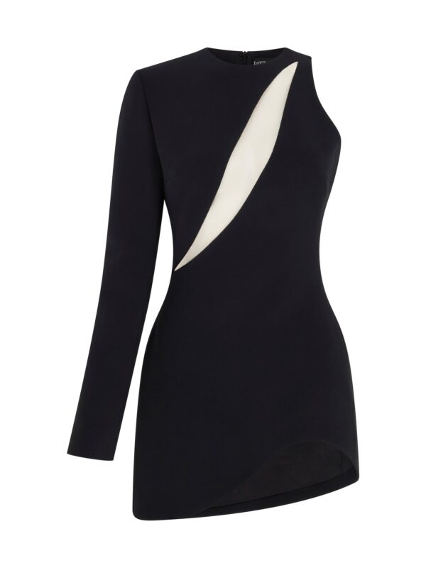 ASYMMETRIC CURVED HEM MINI DRESS