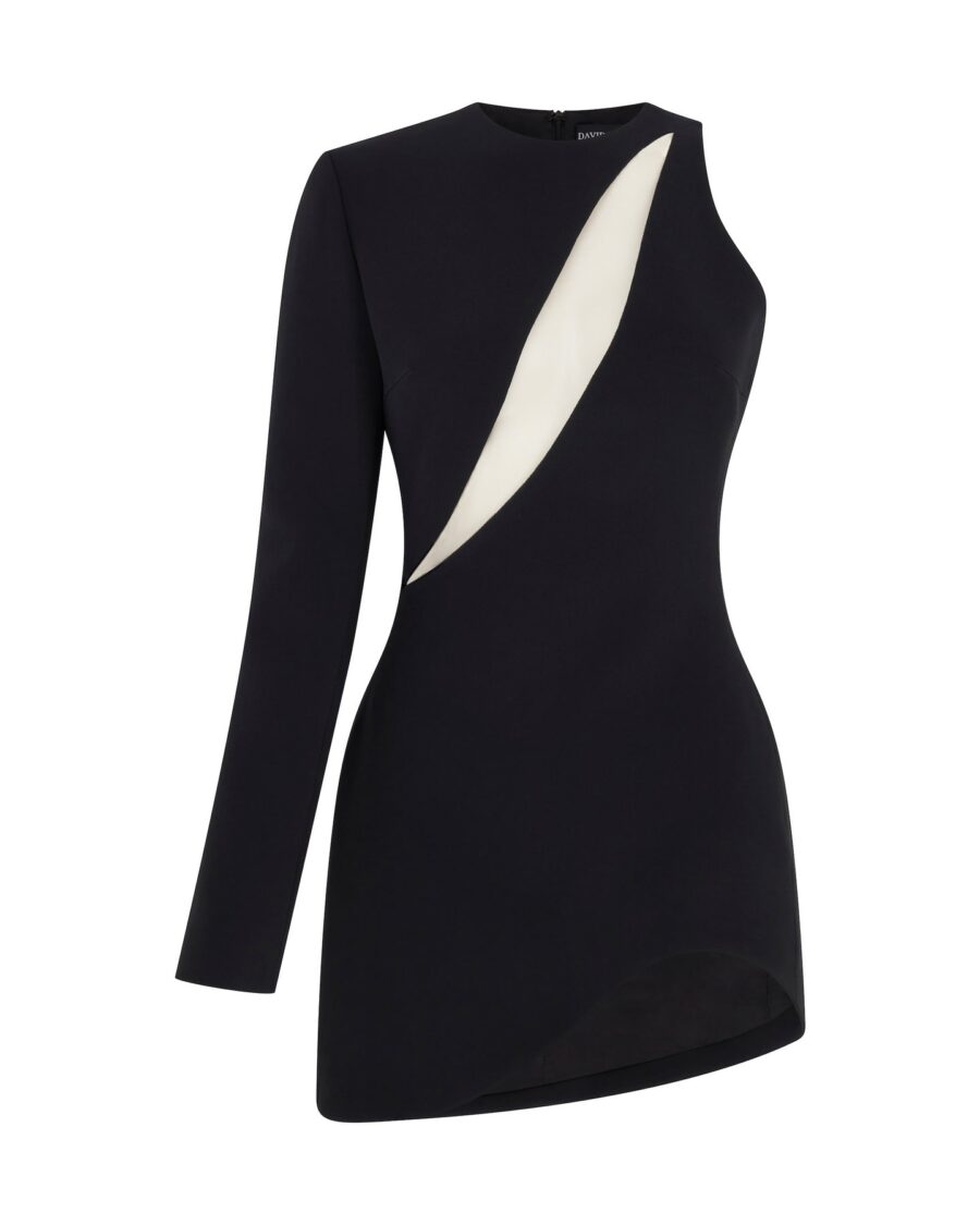 ASYMMETRIC CURVED HEM MINI DRESS