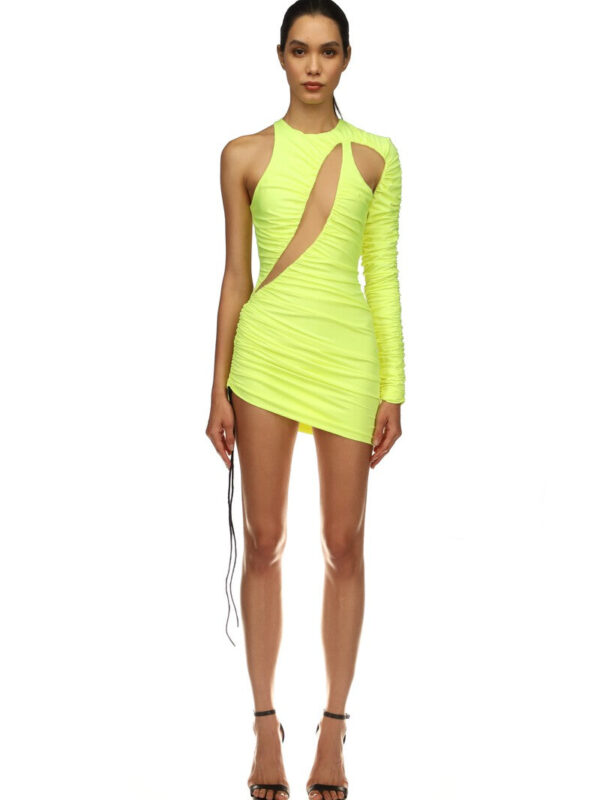 ONE SLEEVE CUT-OUT MINI DRESS