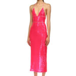 SEQUIN HALTER MIDI DRESS