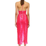 SEQUIN HALTER MIDI DRESS