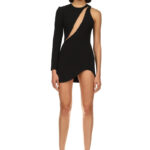 ASYMMETRIC CURVED HEM MINI DRESS