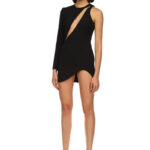 ASYMMETRIC CURVED HEM MINI DRESS