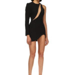 ASYMMETRIC CURVED HEM MINI DRESS